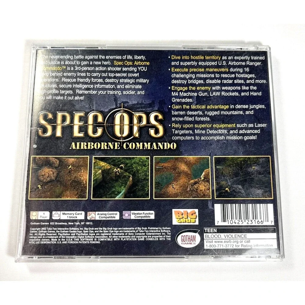 Spec Ops: Airborne Commando Sony PlayStation 1 2002 Complete with Manual Tested